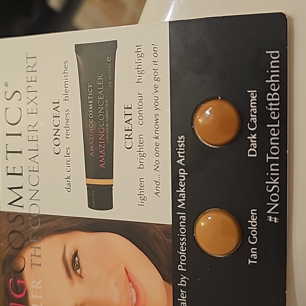 Amazing Cosmetics concealer tan golden dark caramel travel sample size